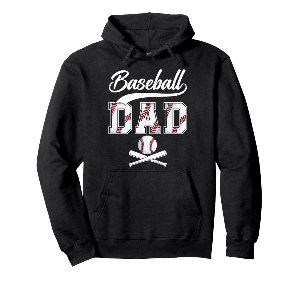 Baseball Dad Daddy Father Happy Hoodie - Minimalist Print Men Women - T-Shirt, Sweatshirt, Hoodie