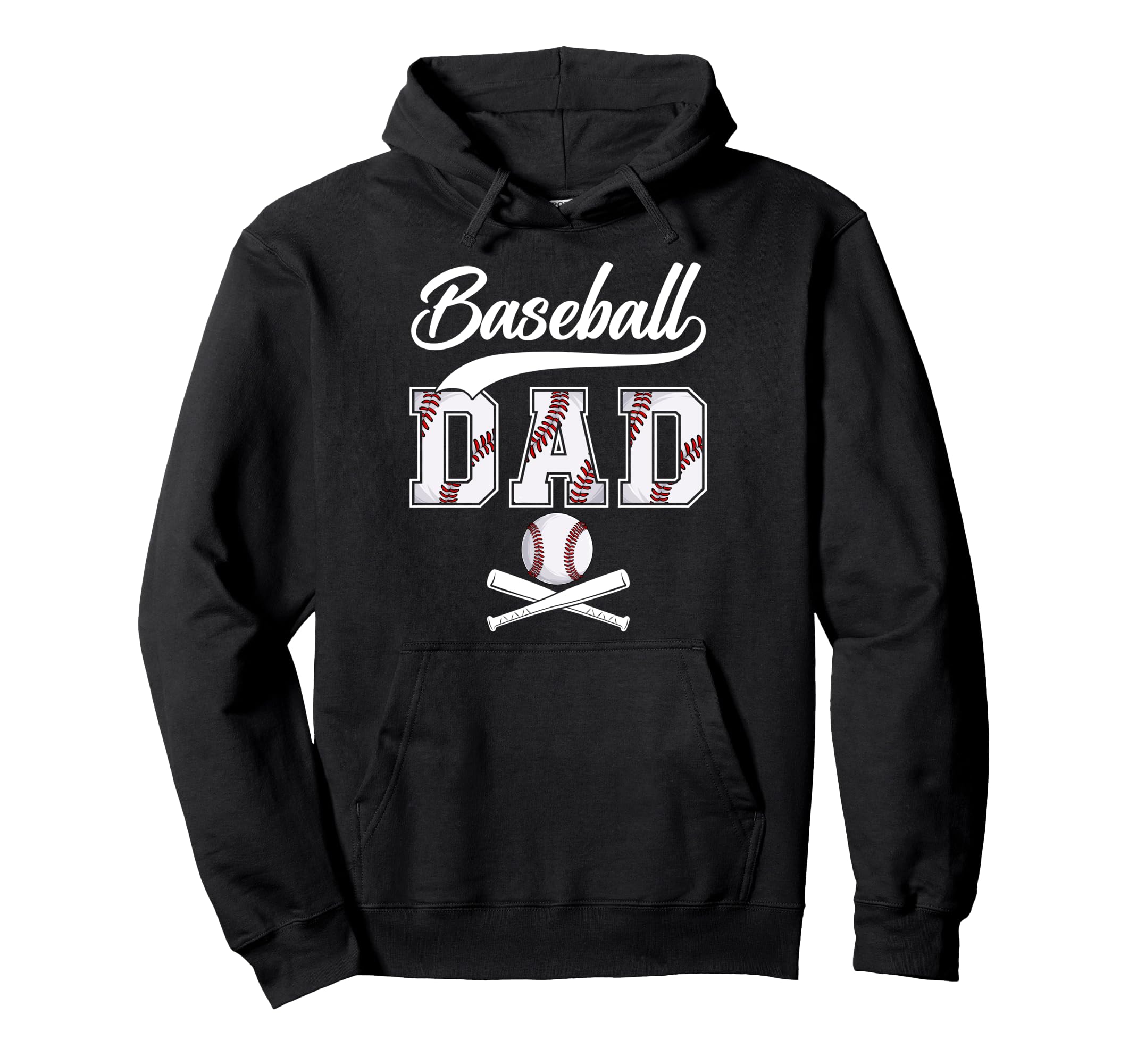 Baseball Dad Daddy Father Happy Hoodie - Minimalist Print Men Women - T-Shirt, Sweatshirt, Hoodie
