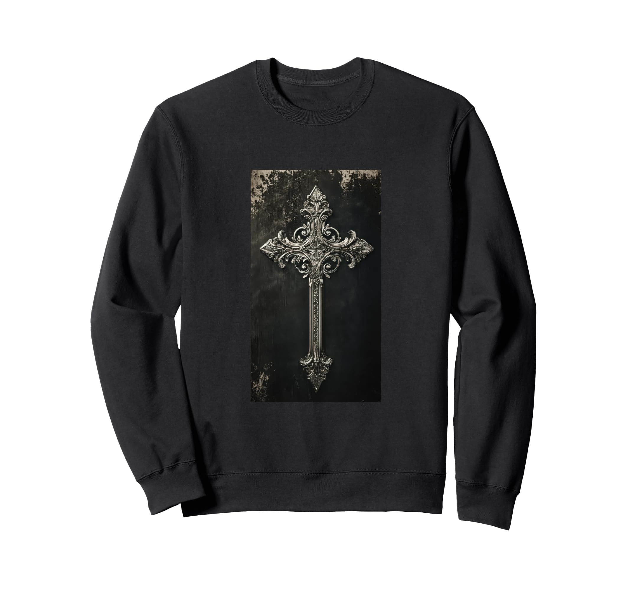 Gothic Cross Grunge Aesthetic Y2K Sweatshirt - Trendy Graphic for Adults - T-Shirt, Sweatshirt, Hoodie