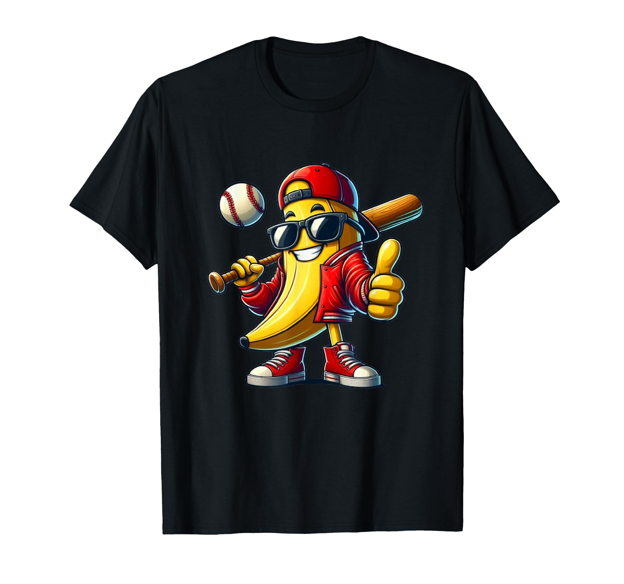 Banana Playing Baseball Fruit Lover T-Shirt - Trendy Graphic for Adults - T-Shirt, Sweatshirt, Hoodie