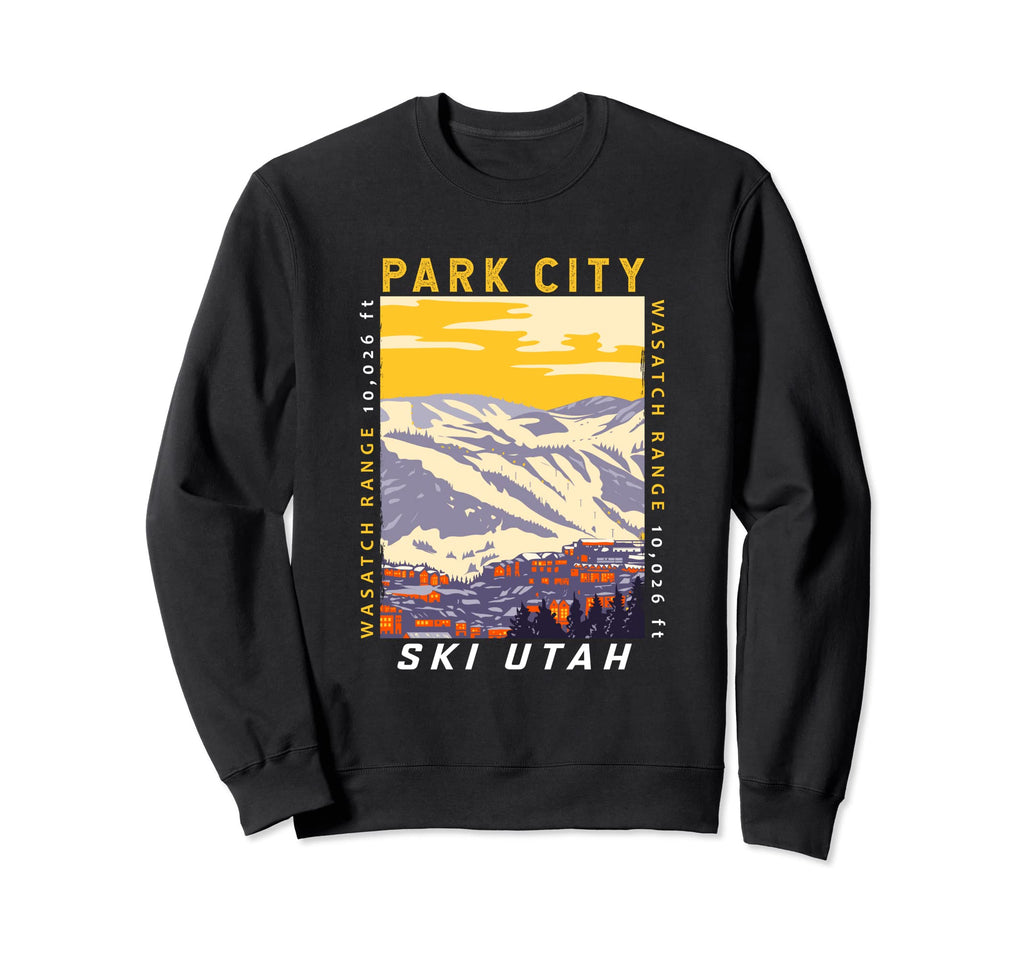 Park City Ski Area Utah Distressed Sweatshirt - Novelty Apparel Men Women - T-Shirt, Sweatshirt, Hoodie