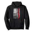 Patriotic American Flag Distressed Hoodie - Minimalist Print Men Women - T-Shirt, Sweatshirt, Hoodie