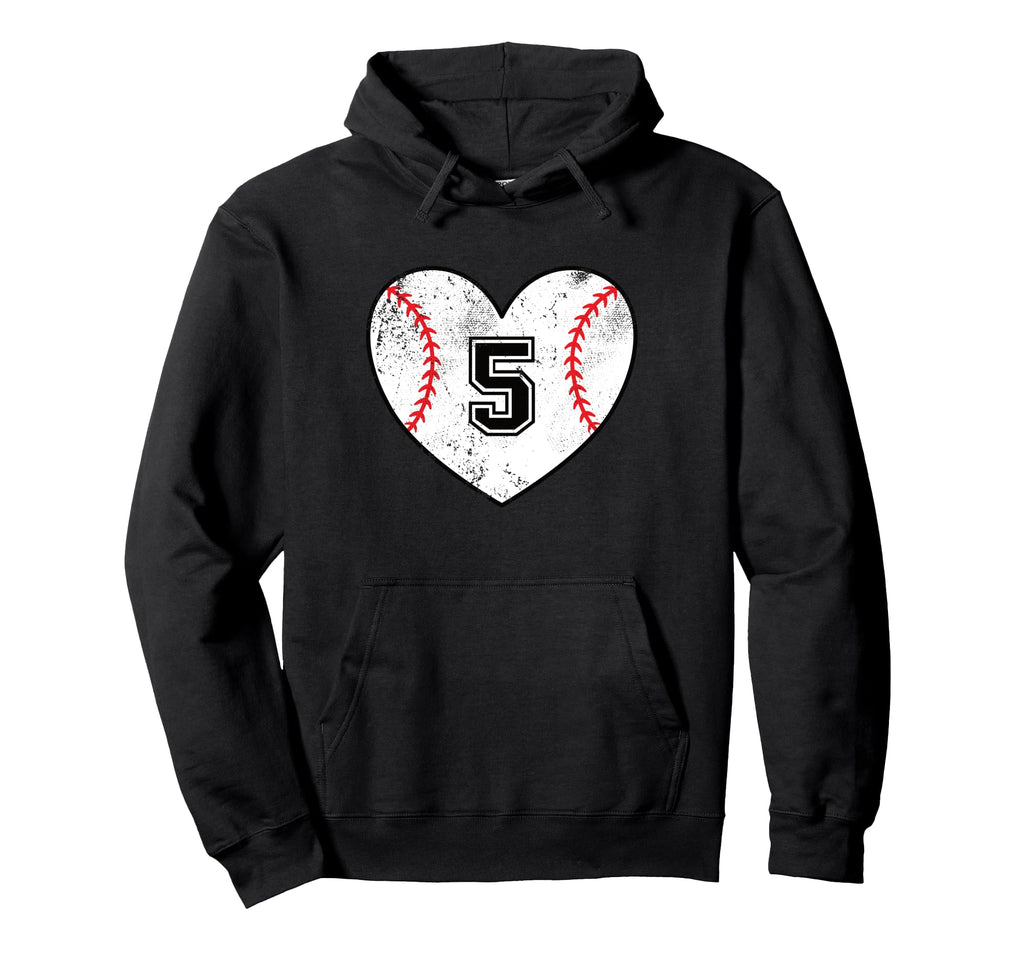 Baseball Heart Player 5 Baseball Jersey Hoodie - Unique Graphic for Adults - T-Shirt, Sweatshirt, Hoodie