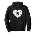 Baseball Heart Player 5 Baseball Jersey Hoodie - Unique Graphic for Adults - T-Shirt, Sweatshirt, Hoodie