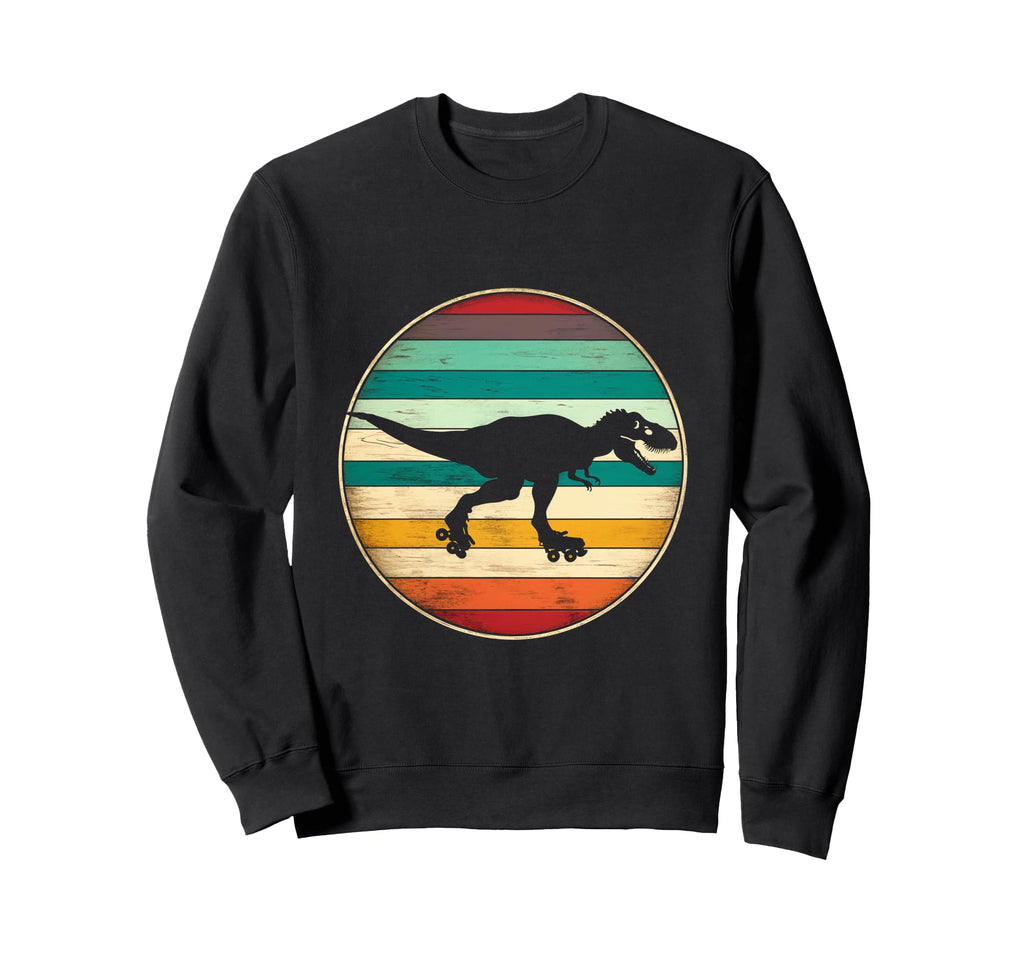 Skating Dinosaur Sweatshirt - Fun Novelty Design Unisex - T-Shirt, Sweatshirt, Hoodie