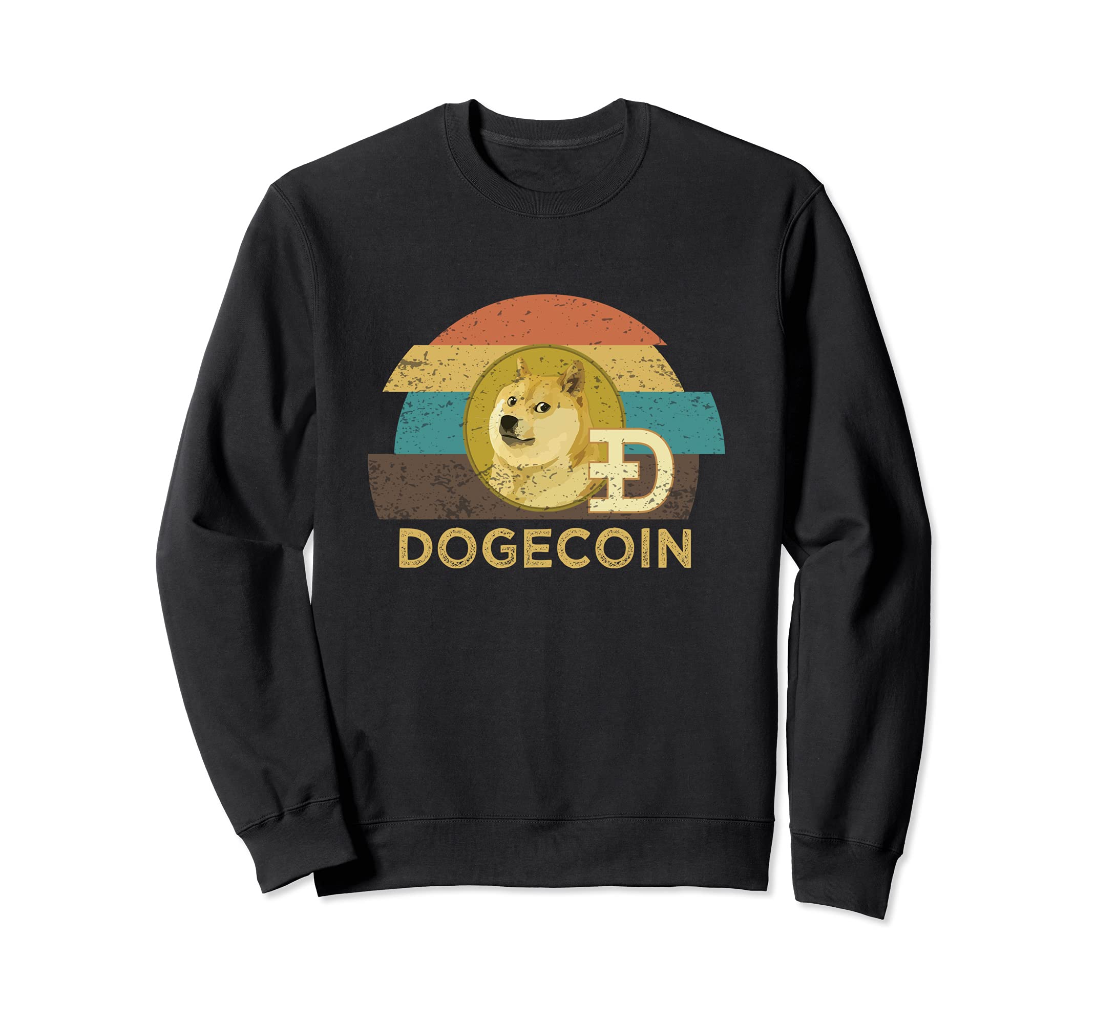 Dogecoin Distressed Sunset Crypto Sweatshirt - Minimalist Print for Adults - T-Shirt, Sweatshirt, Hoodie