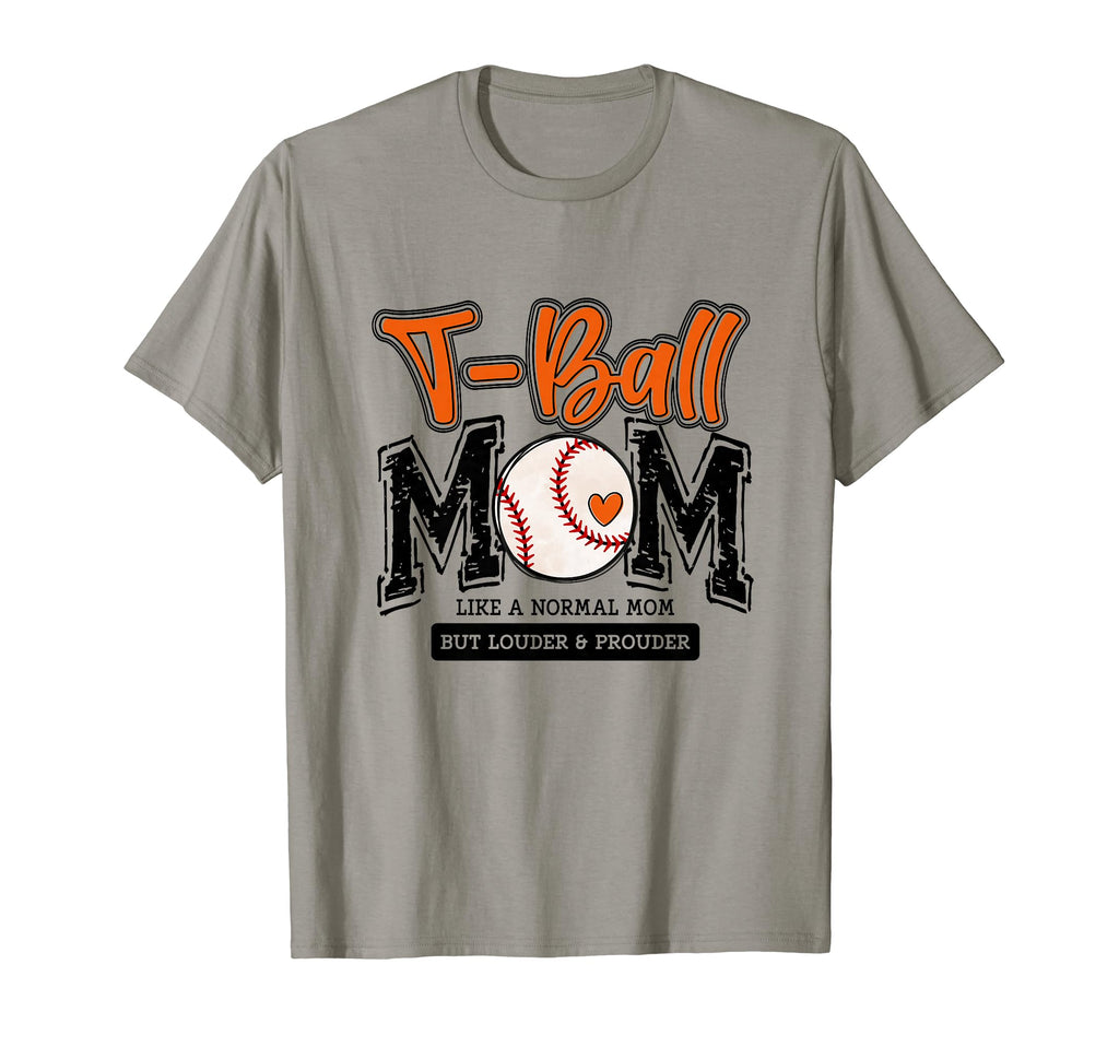 T Ball Mom Orange Varsity Baseball T-Shirt - Aesthetic Graphic for Adults - T-Shirt, Sweatshirt, Hoodie