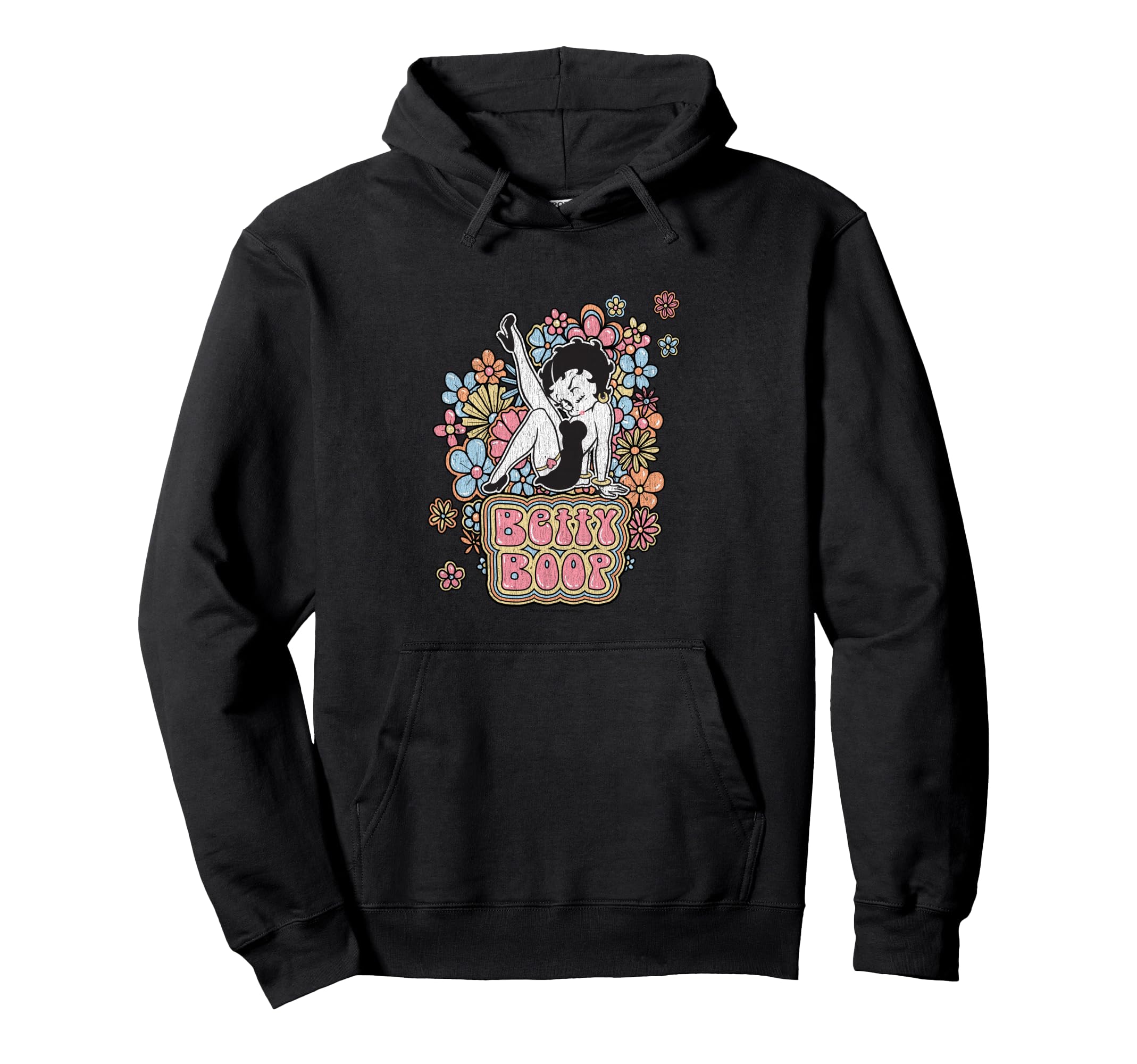 Betty Boop Flower Power Groovy Pin Up Hoodie - Aesthetic Graphic Unisex - T-Shirt, Sweatshirt, Hoodie