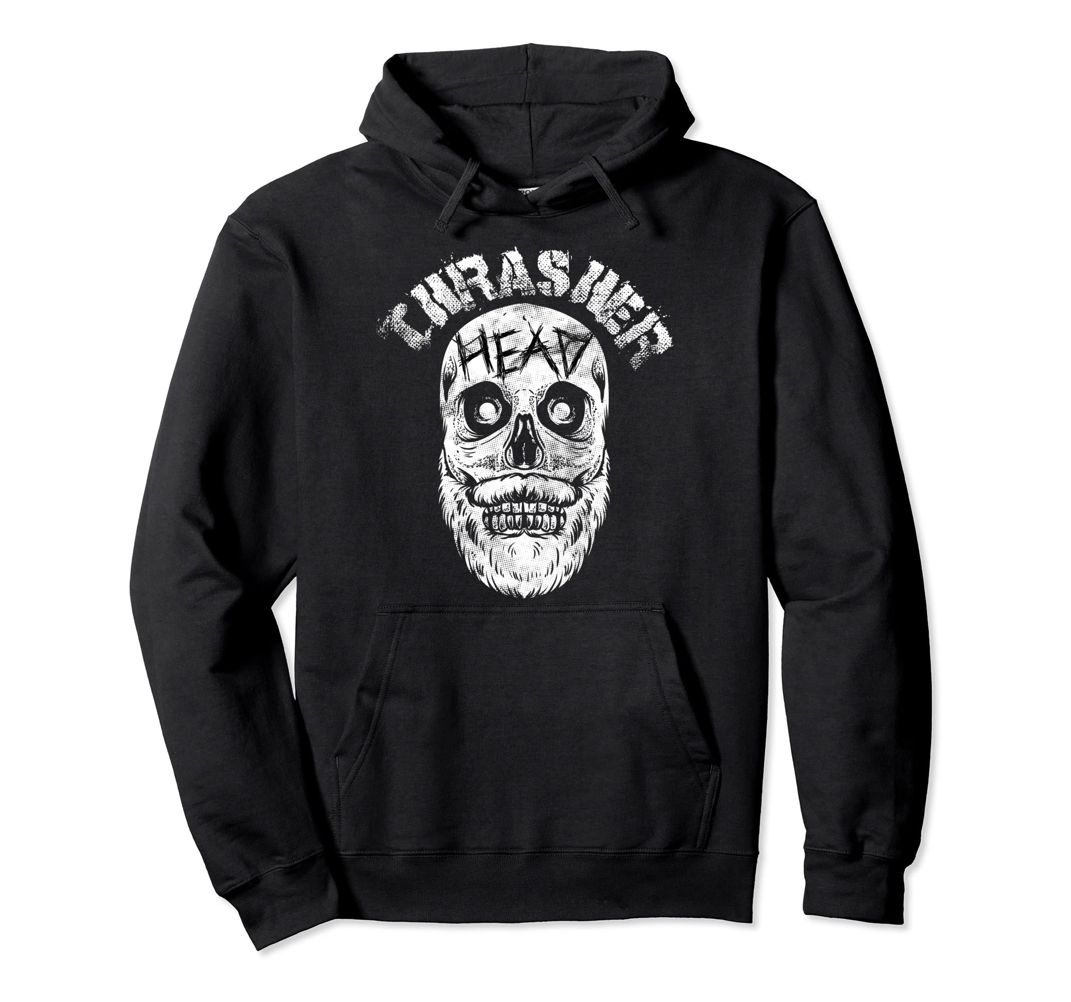 Thrasher Head Distressed Skull Skater Hoodie - Unique Graphic Men Women - T-Shirt, Sweatshirt, Hoodie