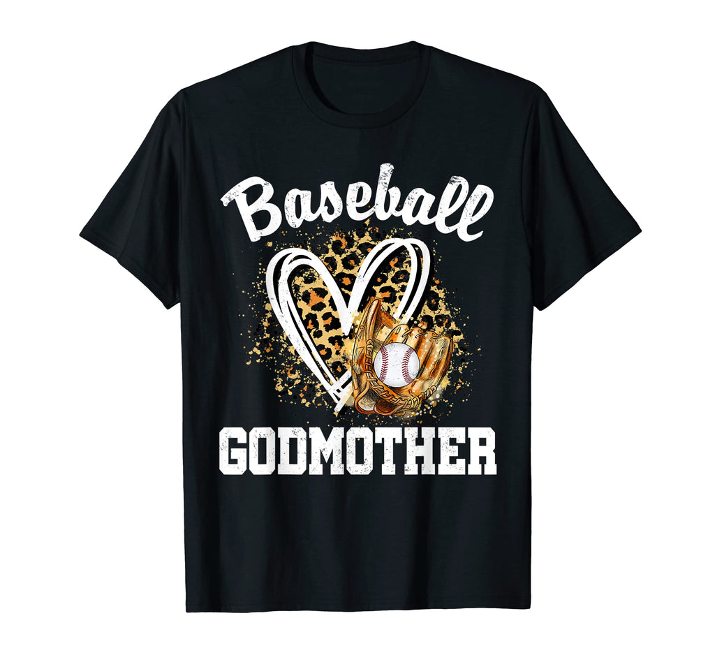 Baseball Godmother Leopard Heart Game T-Shirt - Custom Art Print Men Women - T-Shirt, Sweatshirt, Hoodie