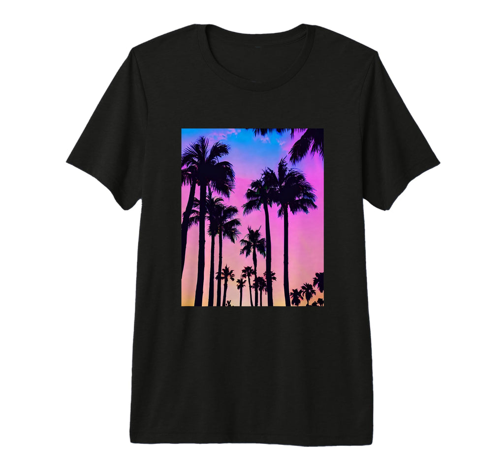 Nostalgic Sunrise 80S Palm Trees Sunset T-Shirt - Novelty Apparel Unisex - T-Shirt, Sweatshirt, Hoodie