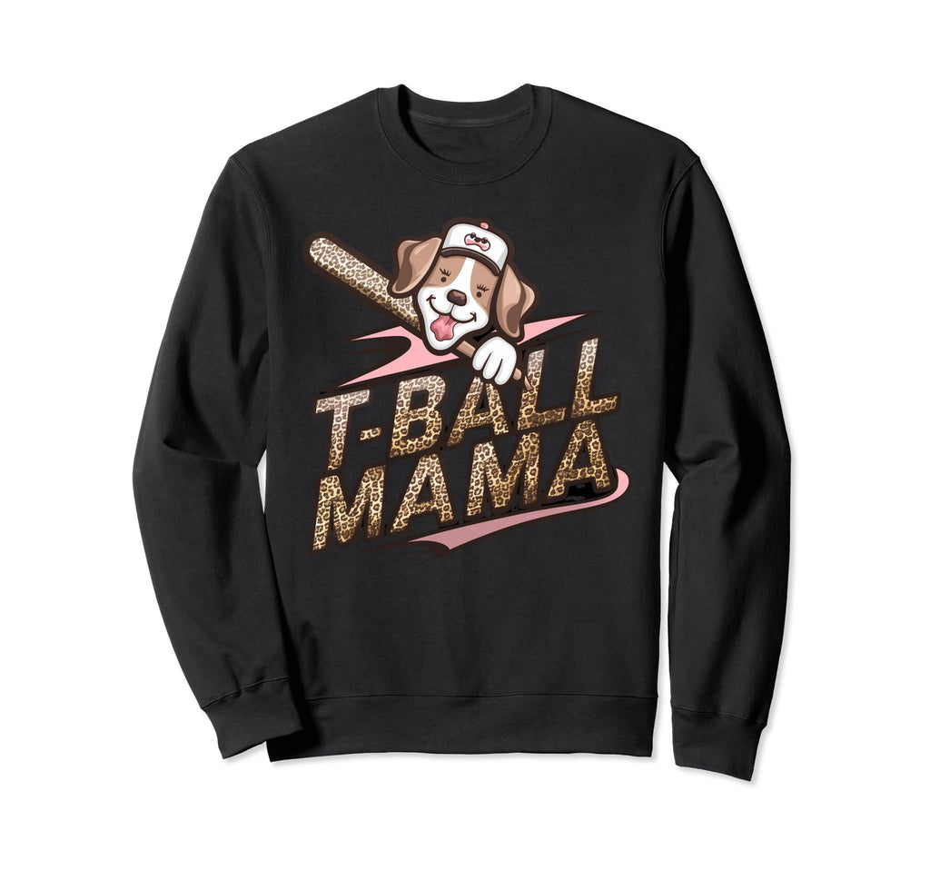 Teeball Mom Leopard T Ball Mom Sweatshirt - Aesthetic Graphic Men Women - T-Shirt, Sweatshirt, Hoodie