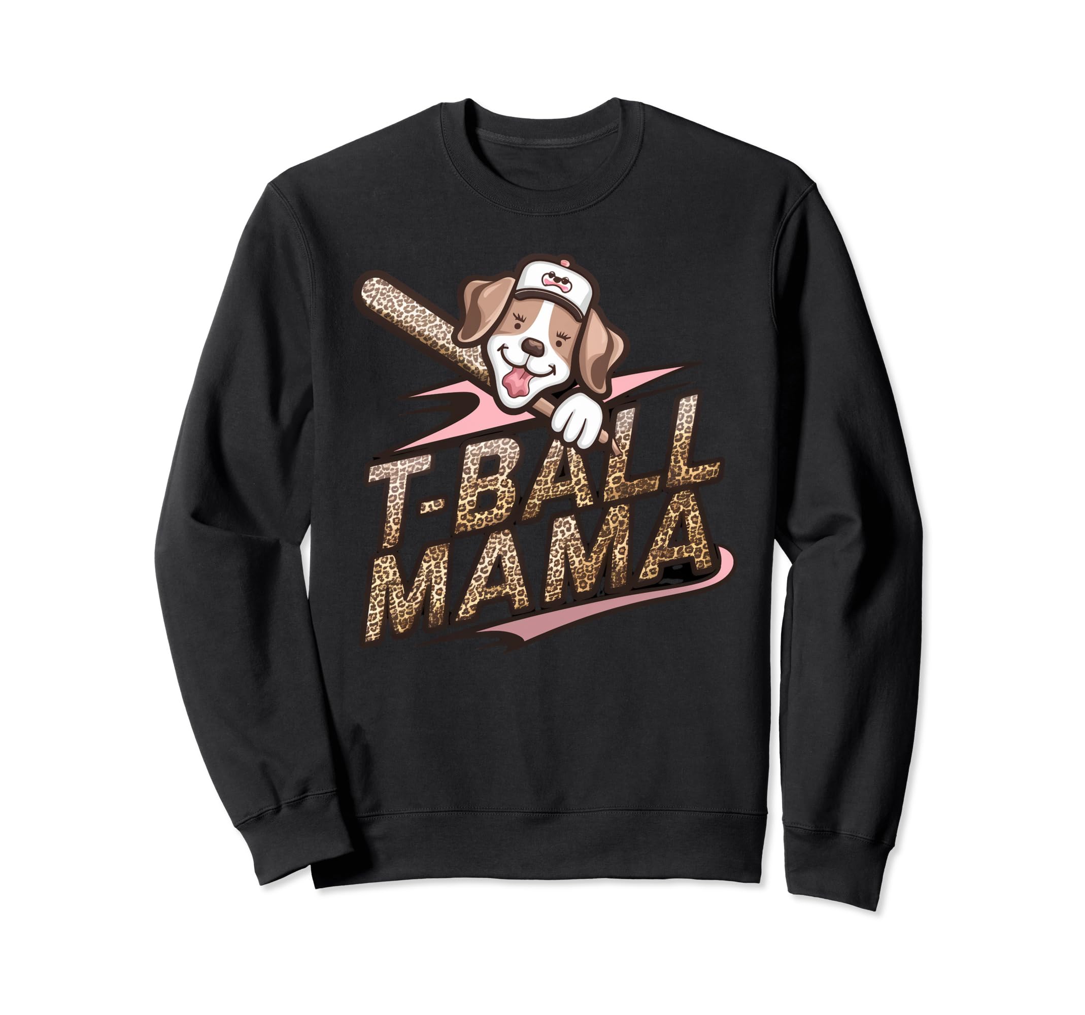 Teeball Mom Leopard T Ball Mom Sweatshirt - Aesthetic Graphic Men Women - T-Shirt, Sweatshirt, Hoodie