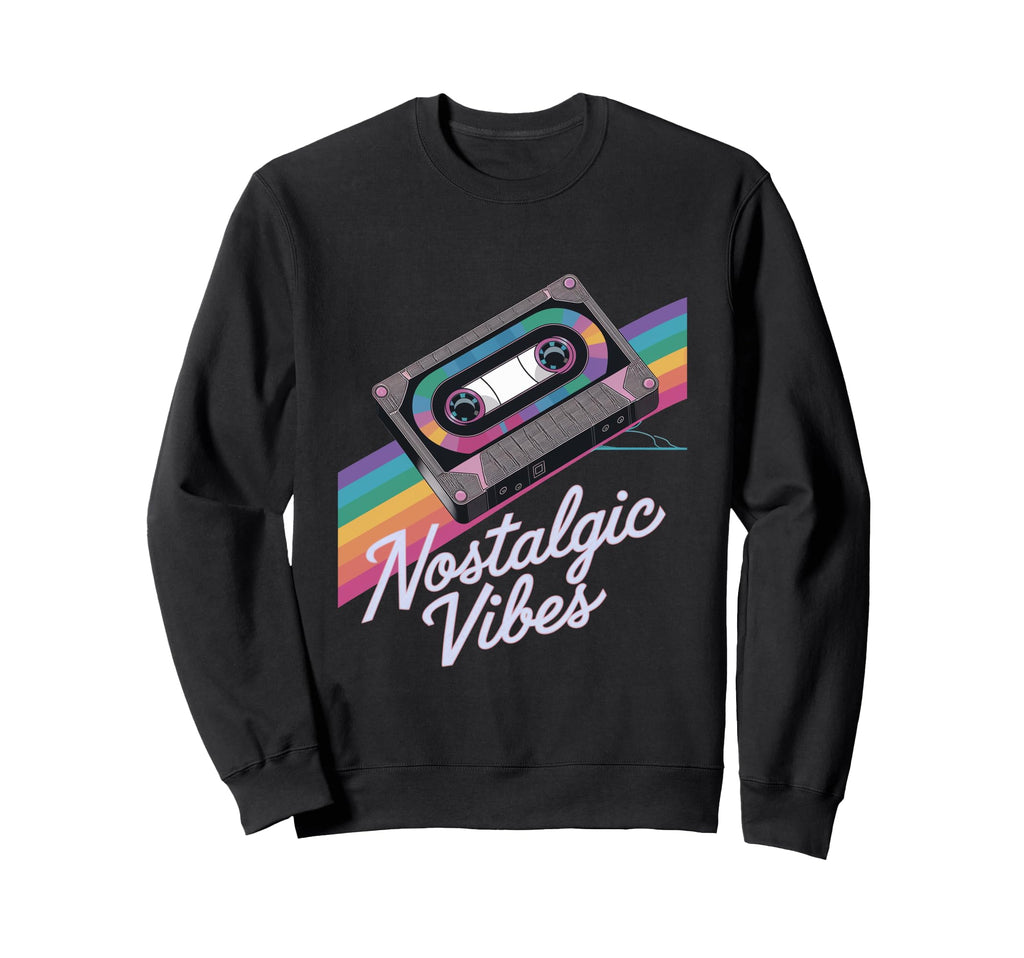 Cassette Tape Nostalgic Vibes Sweatshirt - Fun Novelty Design for Adults - T-Shirt, Sweatshirt, Hoodie