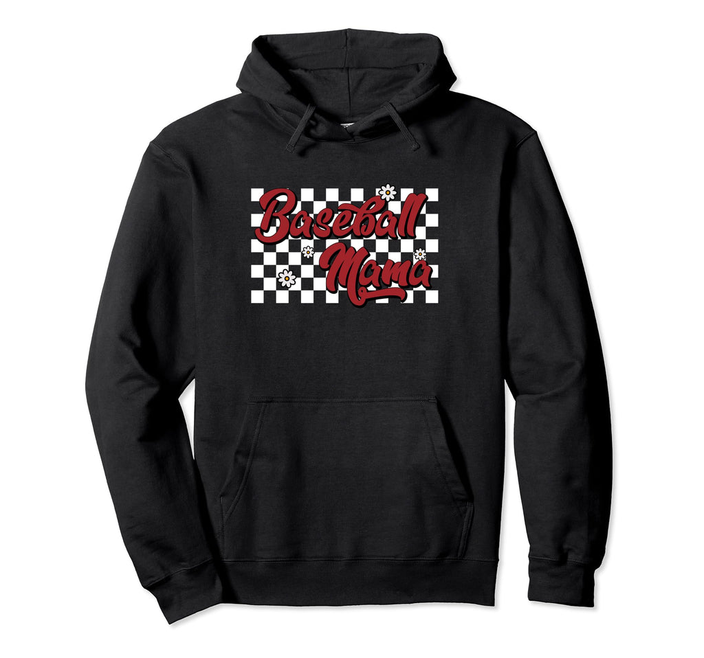 Baseball Mama Groovy Baseball Hoodie - Minimalist Print for Adults - T-Shirt, Sweatshirt, Hoodie