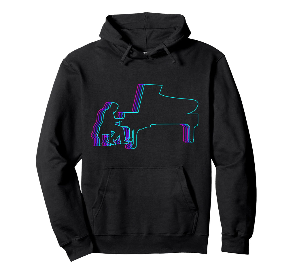 Pianist Piano Player Vaporwave Hoodie - Aesthetic Graphic for Adults - T-Shirt, Sweatshirt, Hoodie
