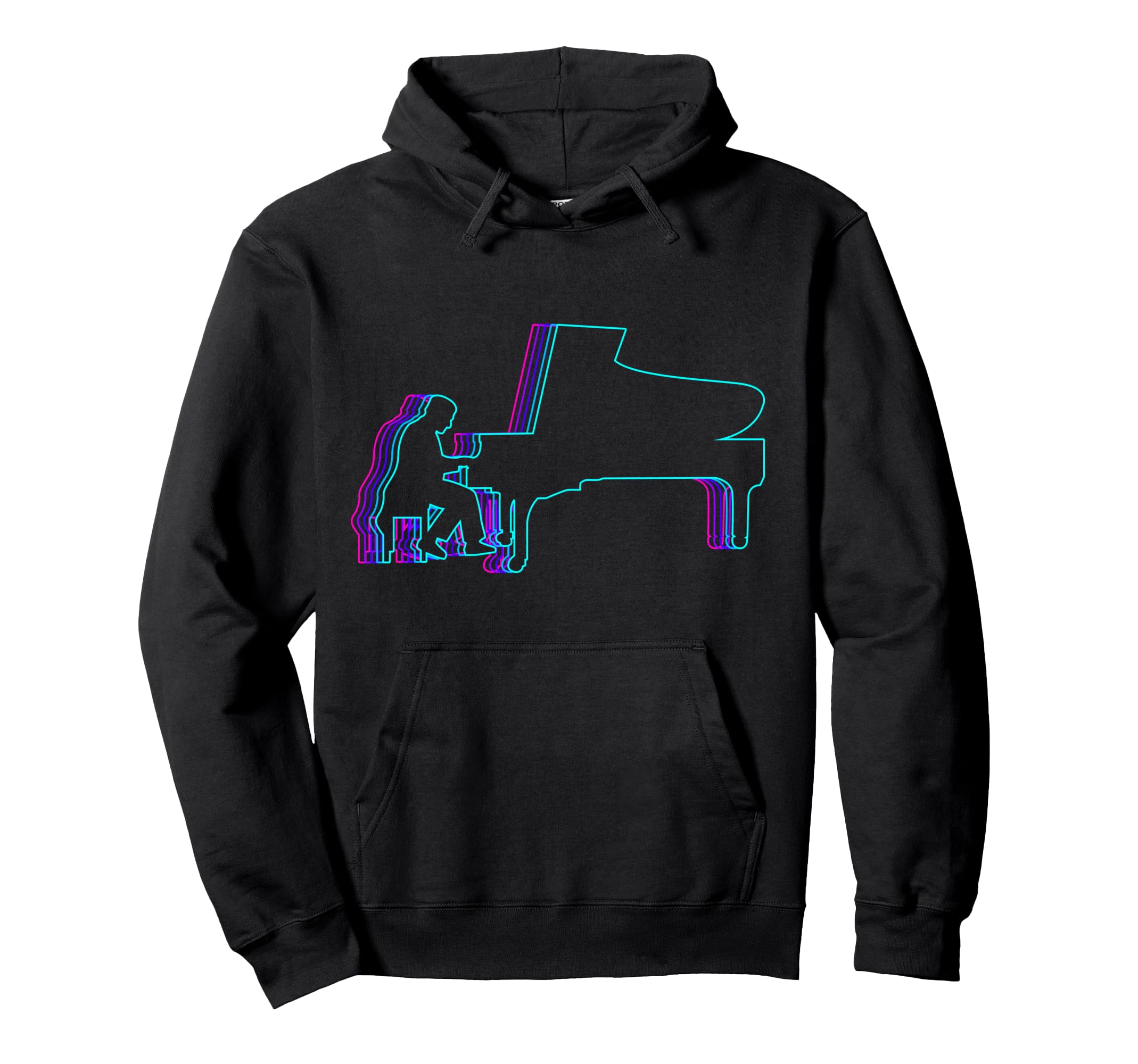 Pianist Piano Player Vaporwave Hoodie - Aesthetic Graphic for Adults - T-Shirt, Sweatshirt, Hoodie