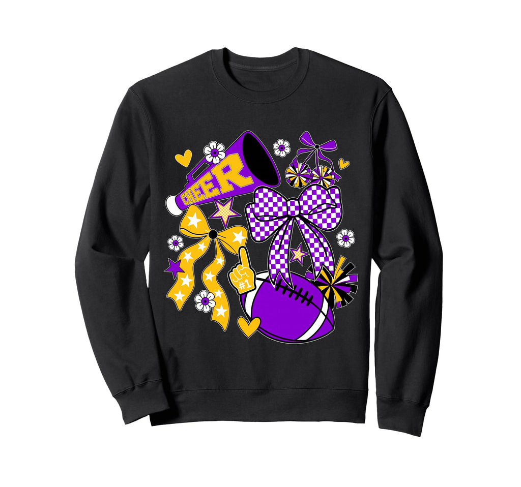 Purple Gold Cheerleader Game Sweatshirt - Casual Everyday Wear Men Women - T-Shirt, Sweatshirt, Hoodie