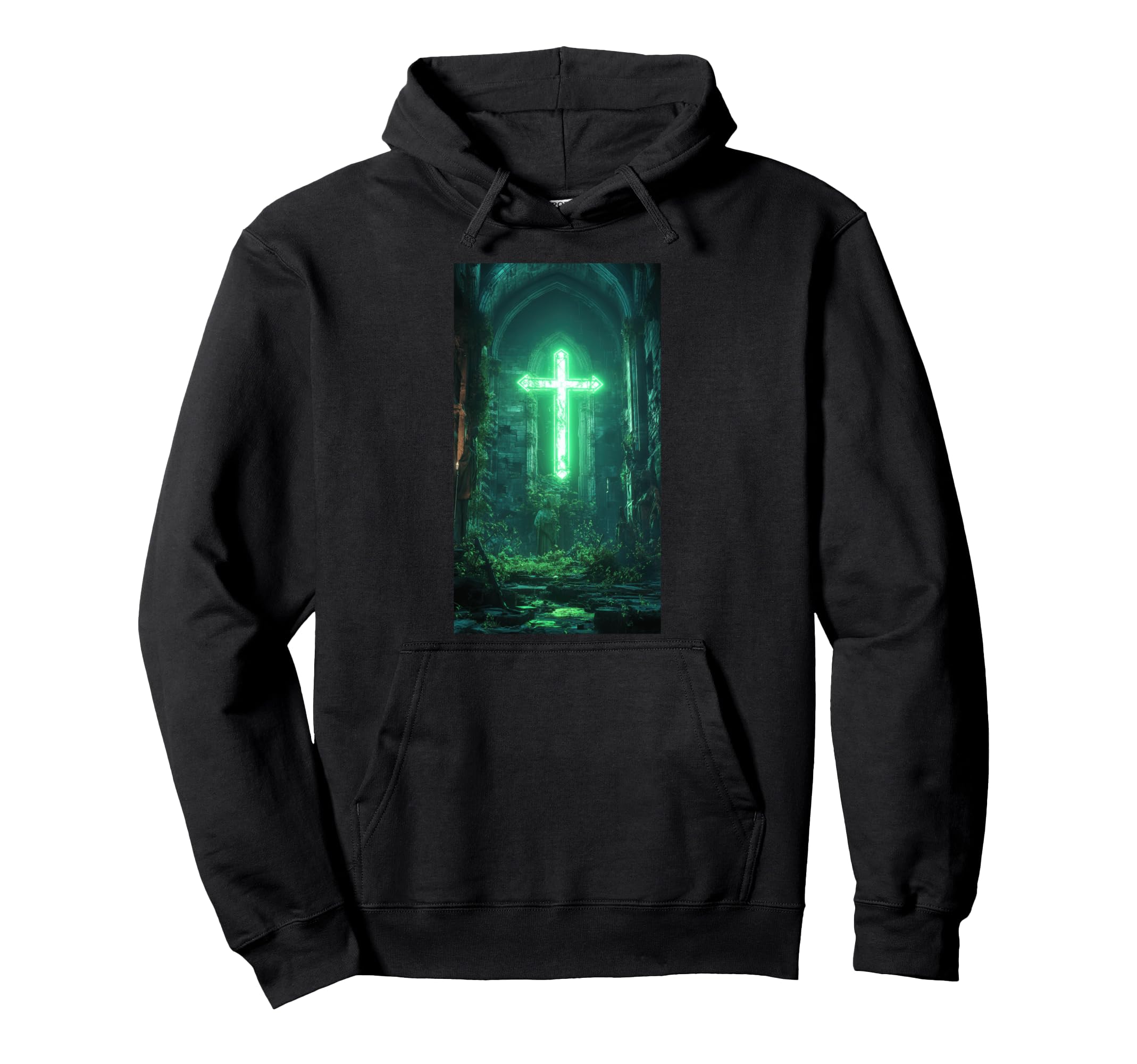 Gothic Cross Grunge Aesthetic Y2K Goth Hoodie - Unique Graphic Unisex - T-Shirt, Sweatshirt, Hoodie