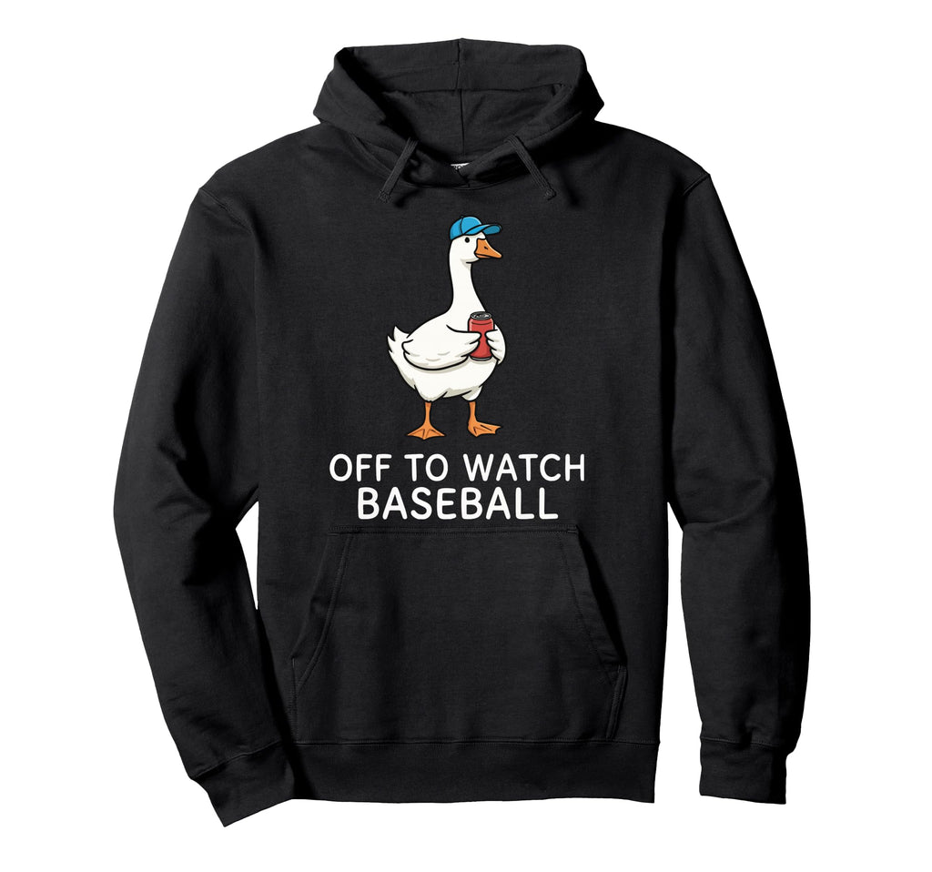Off To Watch Baseball Hoodie - Casual Everyday Wear for Adults - T-Shirt, Sweatshirt, Hoodie