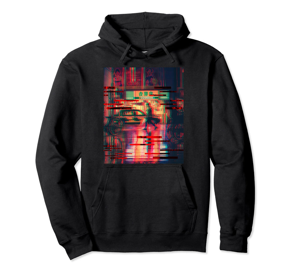Aesthetic Japan Glitch Tokio Kyoto Hoodie - Casual Everyday Wear Men Women - T-Shirt, Sweatshirt, Hoodie