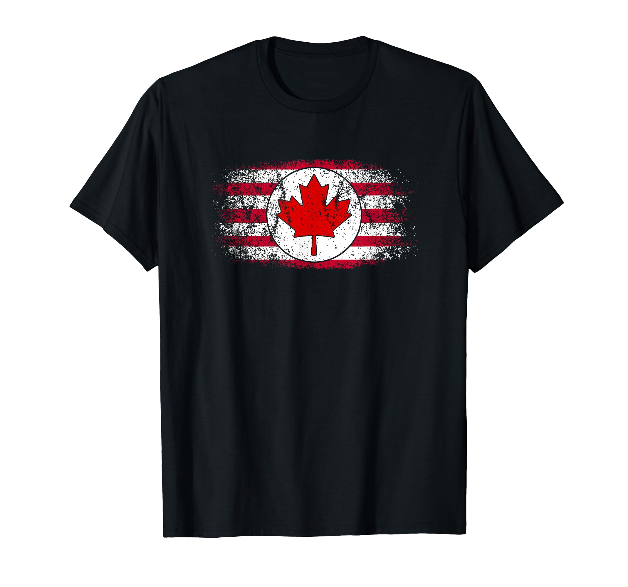 American Canadian Flag Distressed T-Shirt - Fun Novelty Design for Adults - T-Shirt, Sweatshirt, Hoodie