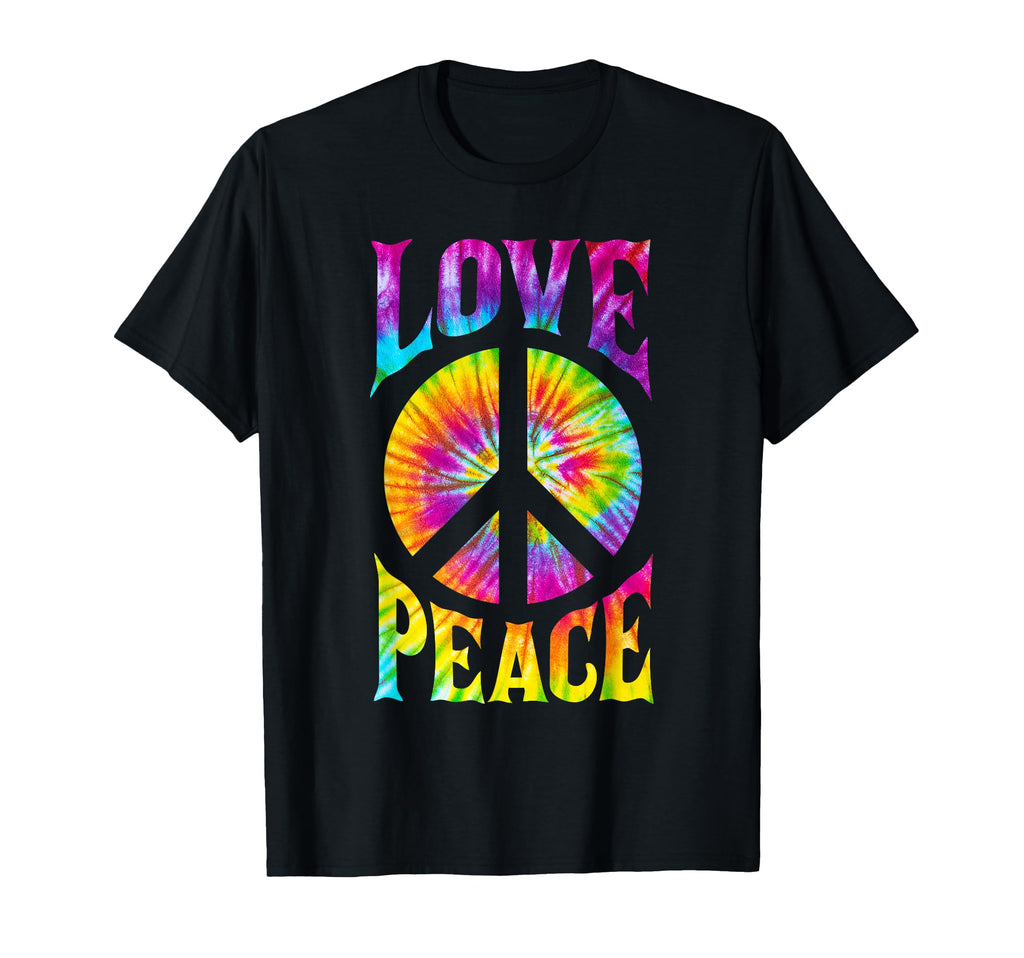 Peace Love Tie Dye Hippie Peace Sign T-Shirt - Minimalist Print for Adults - T-Shirt, Sweatshirt, Hoodie