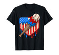 Baseball Drip 4Th July Usa Flag Ice T-Shirt - Aesthetic Graphic Unisex - T-Shirt, Sweatshirt, Hoodie