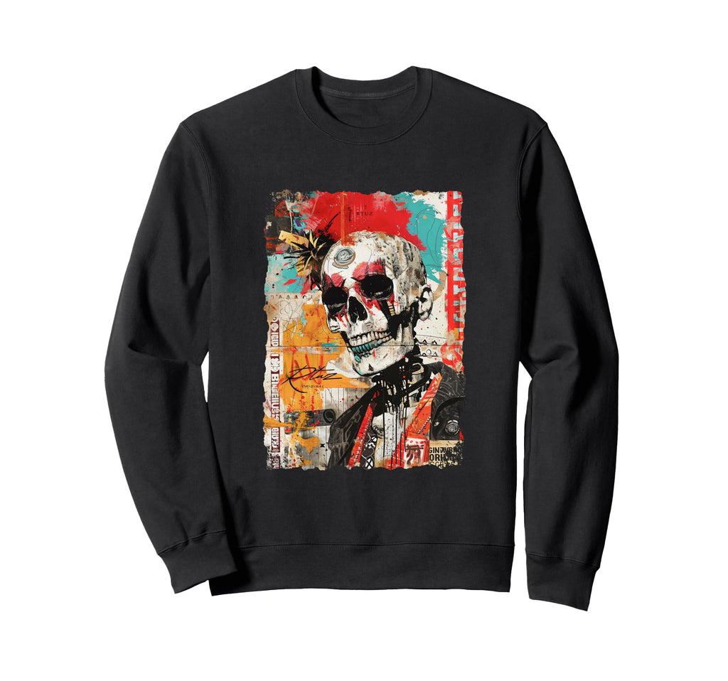 Aesthetic Streetwear Skull Sweatshirt - Custom Art Print Men Women - T-Shirt, Sweatshirt, Hoodie