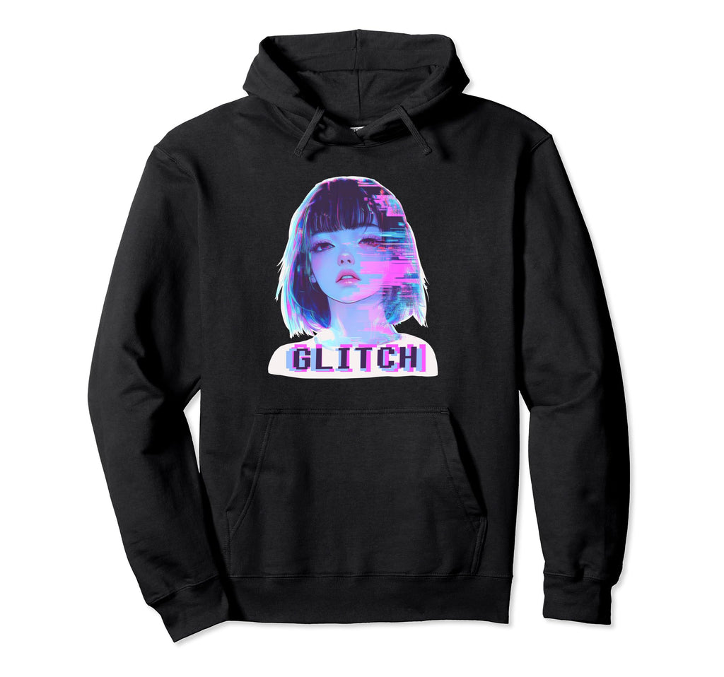 Japanese Vaporwave Edgy Sad Glitch Hoodie - Aesthetic Graphic for Adults - T-Shirt, Sweatshirt, Hoodie
