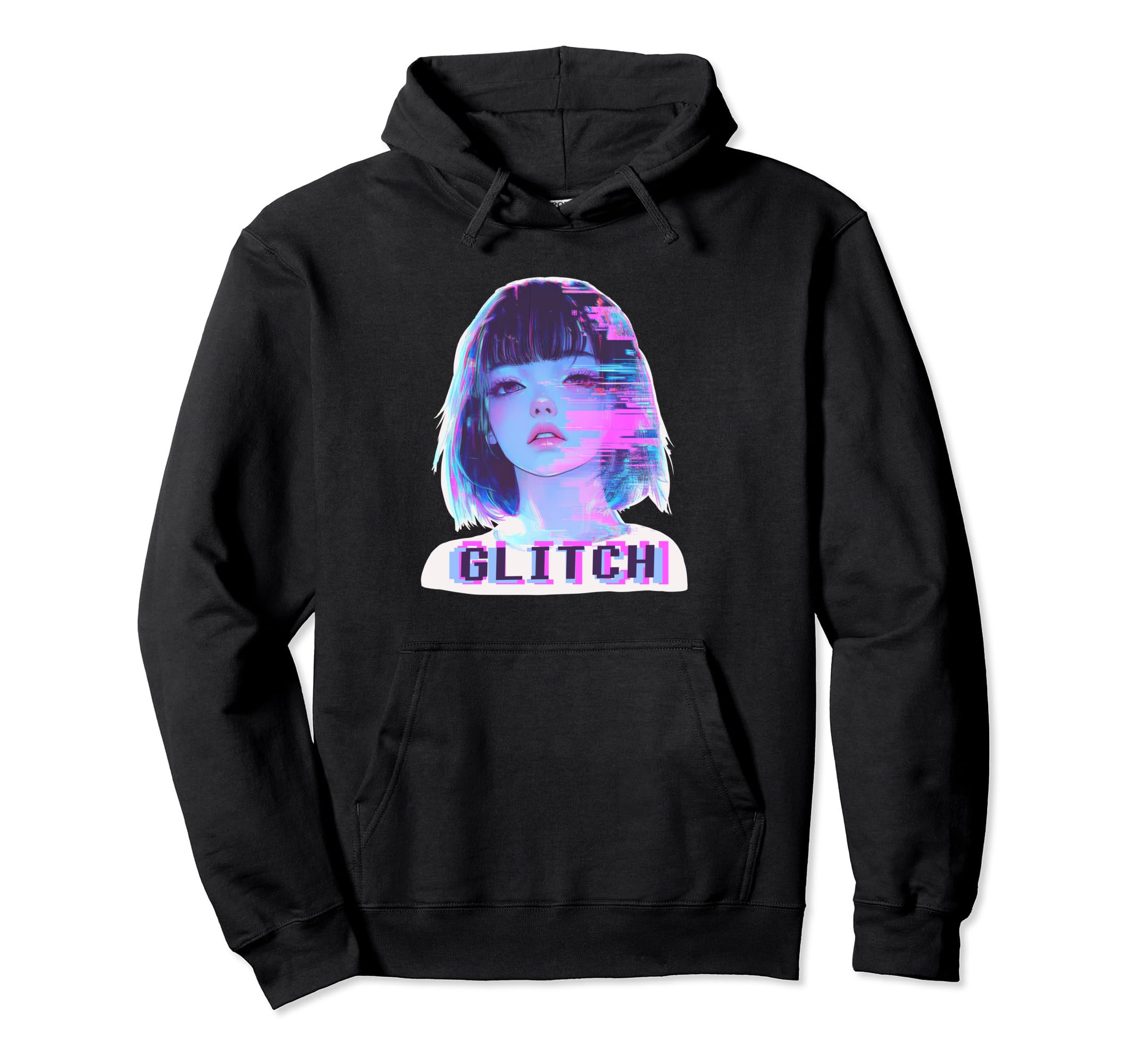 Japanese Vaporwave Edgy Sad Glitch Hoodie - Aesthetic Graphic for Adults - T-Shirt, Sweatshirt, Hoodie