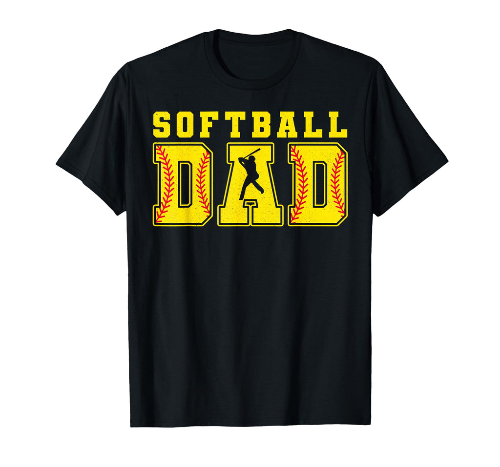 Groovy Softball Dad Father Happy Fathers T-Shirt - Graphic Print Men Women - T-Shirt, Sweatshirt, Hoodie