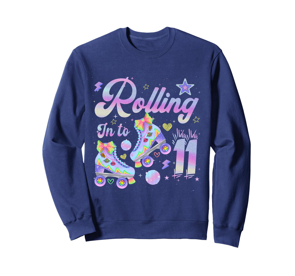 Rolling To 11 Years Old Roller Skate Sweatshirt - Minimalist Print Unisex - T-Shirt, Sweatshirt, Hoodie