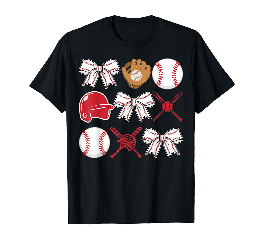 Baseball Coquette Bow Baseball T-Shirt - Fun Novelty Design for Adults - T-Shirt, Sweatshirt, Hoodie