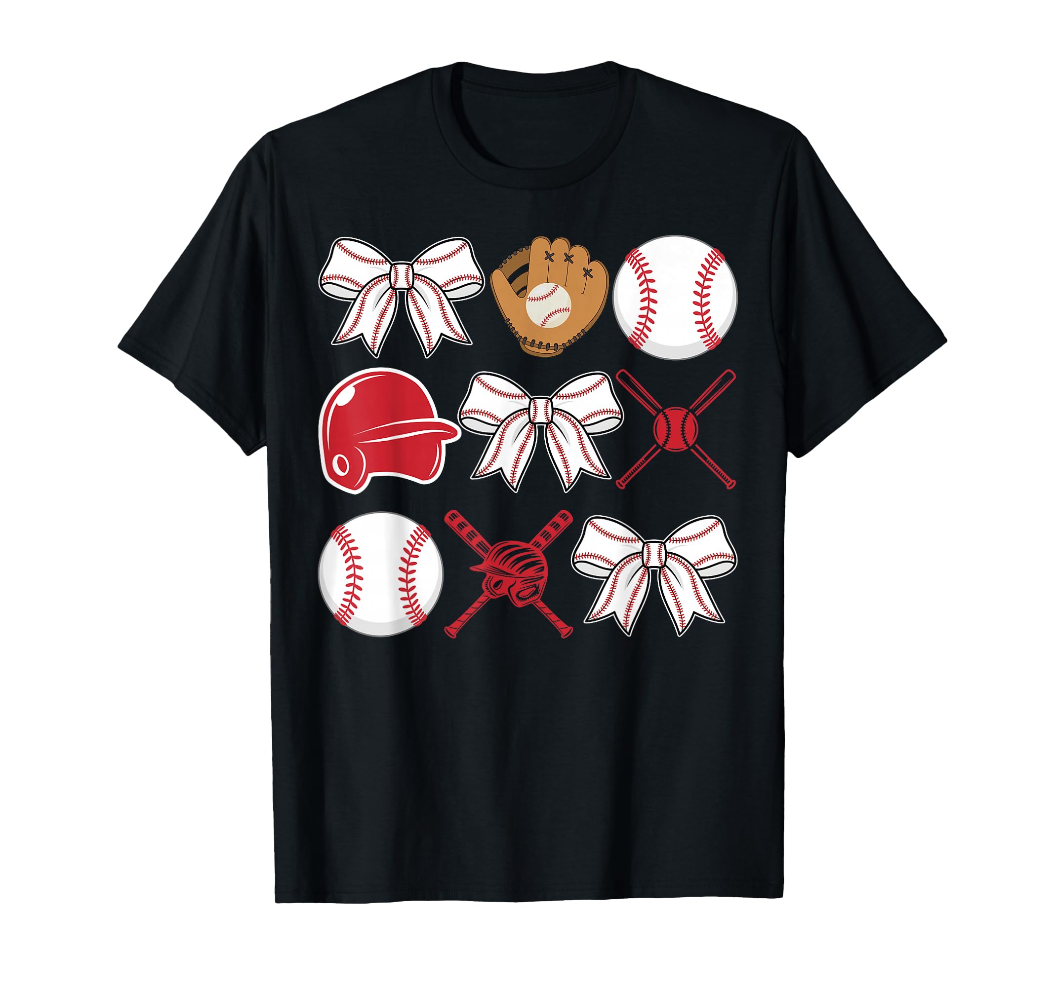 Baseball Coquette Bow Baseball T-Shirt - Fun Novelty Design for Adults - T-Shirt, Sweatshirt, Hoodie