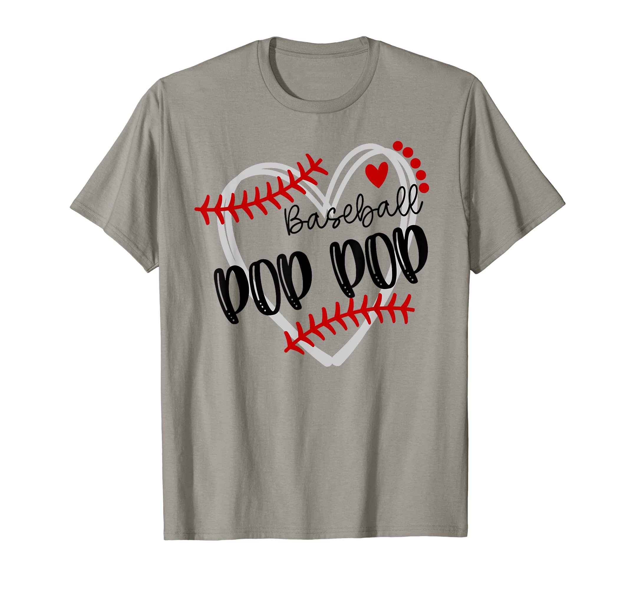Personalized Baseball Heart Pop Pop T-Shirt - Aesthetic Graphic Men Women - T-Shirt, Sweatshirt, Hoodie