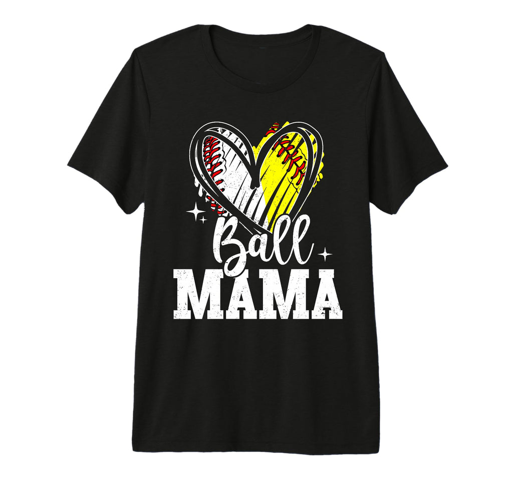 Ball Mama Softball Baseball Mom Both Tri T-Shirt - Streetwear Style Unisex - T-Shirt, Sweatshirt, Hoodie
