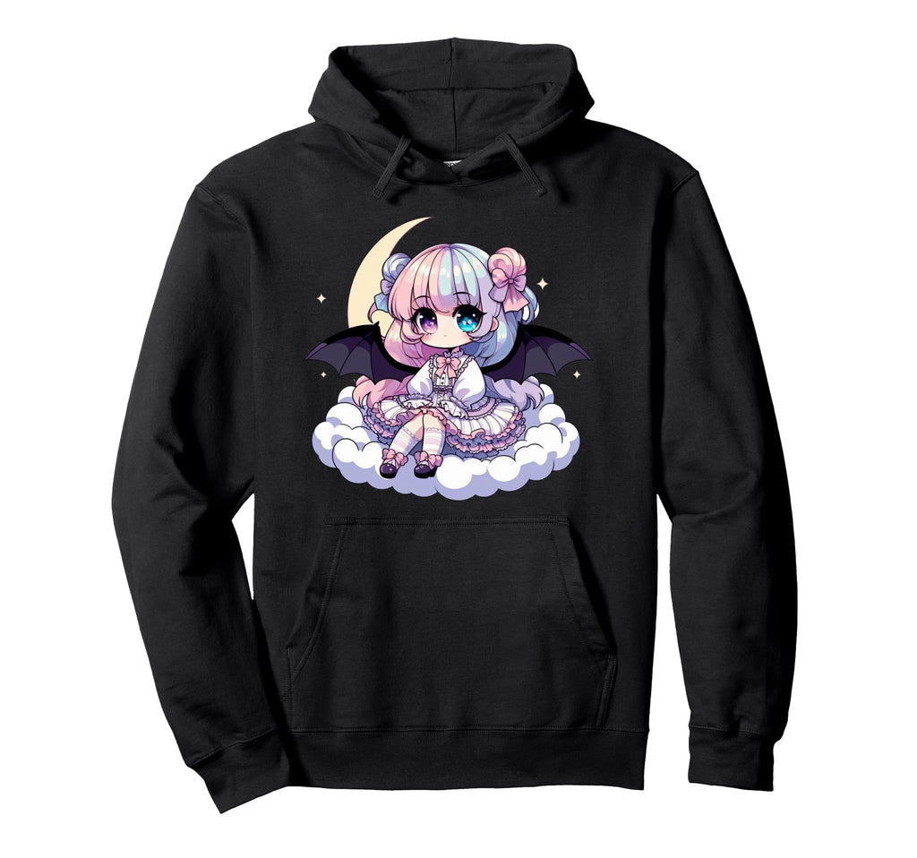Kawaii Pastel Goth Creepy Anime Moon Hoodie - Unique Graphic Men Women - T-Shirt, Sweatshirt, Hoodie