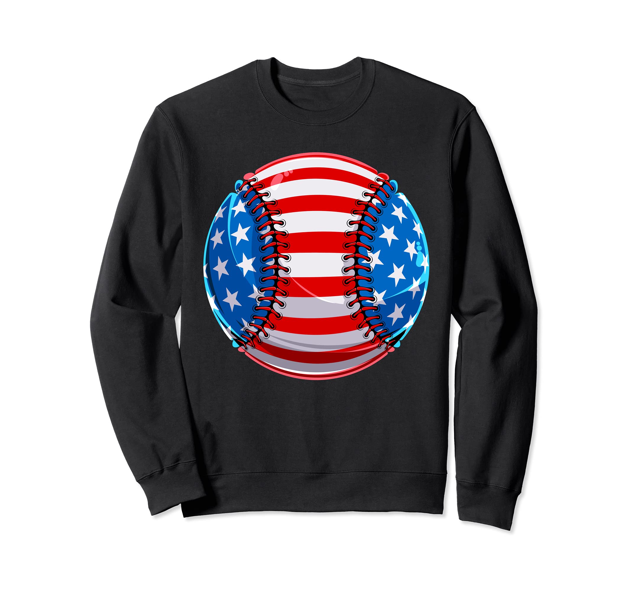 American Flag Baseball 4Th July Sweatshirt - Minimalist Print for Adults - T-Shirt, Sweatshirt, Hoodie