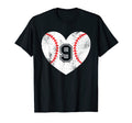 Baseball Heart Player 9 Baseball Mom T-Shirt - Custom Art Print for Adults - T-Shirt, Sweatshirt, Hoodie