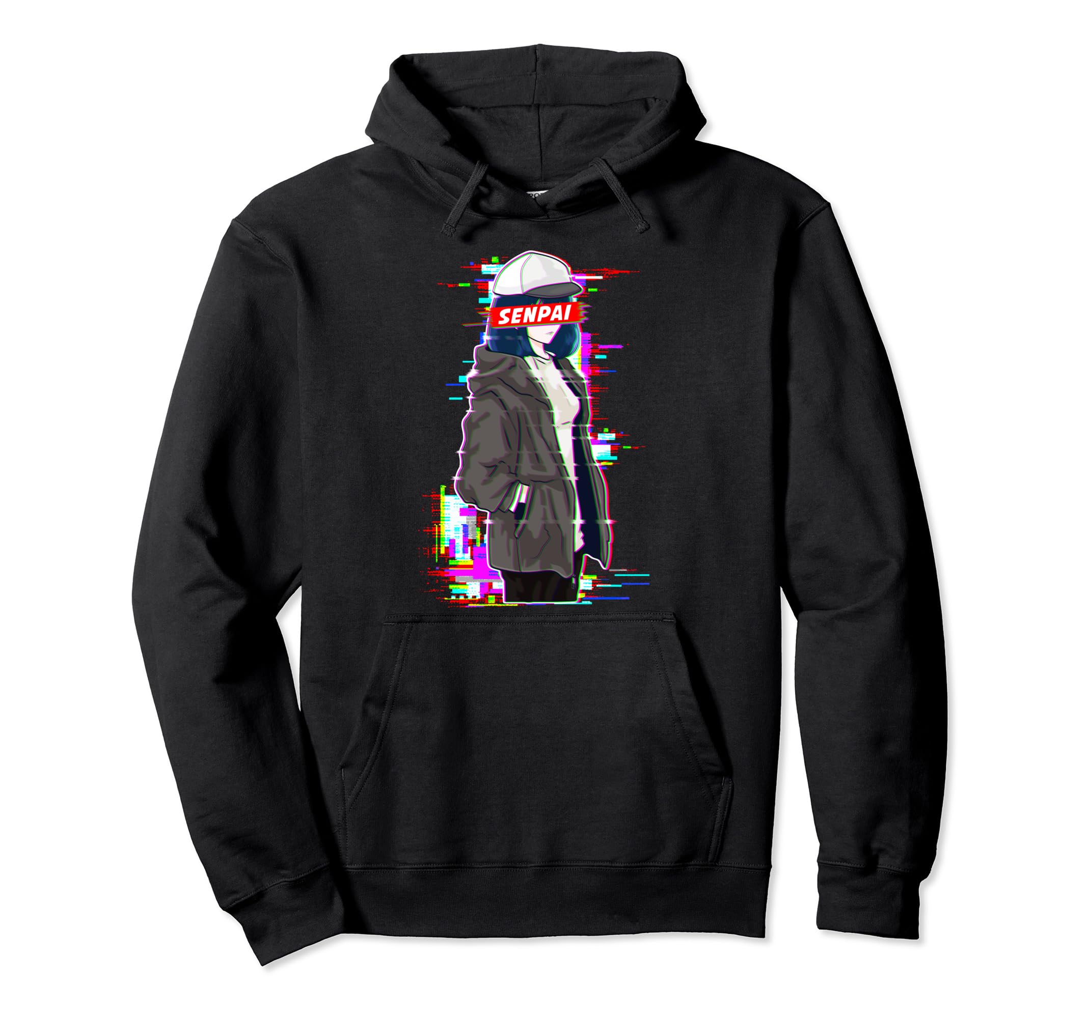Senpai Vaporwave Aesthetic Anime Hoodie - Graphic Print Unisex - T-Shirt, Sweatshirt, Hoodie