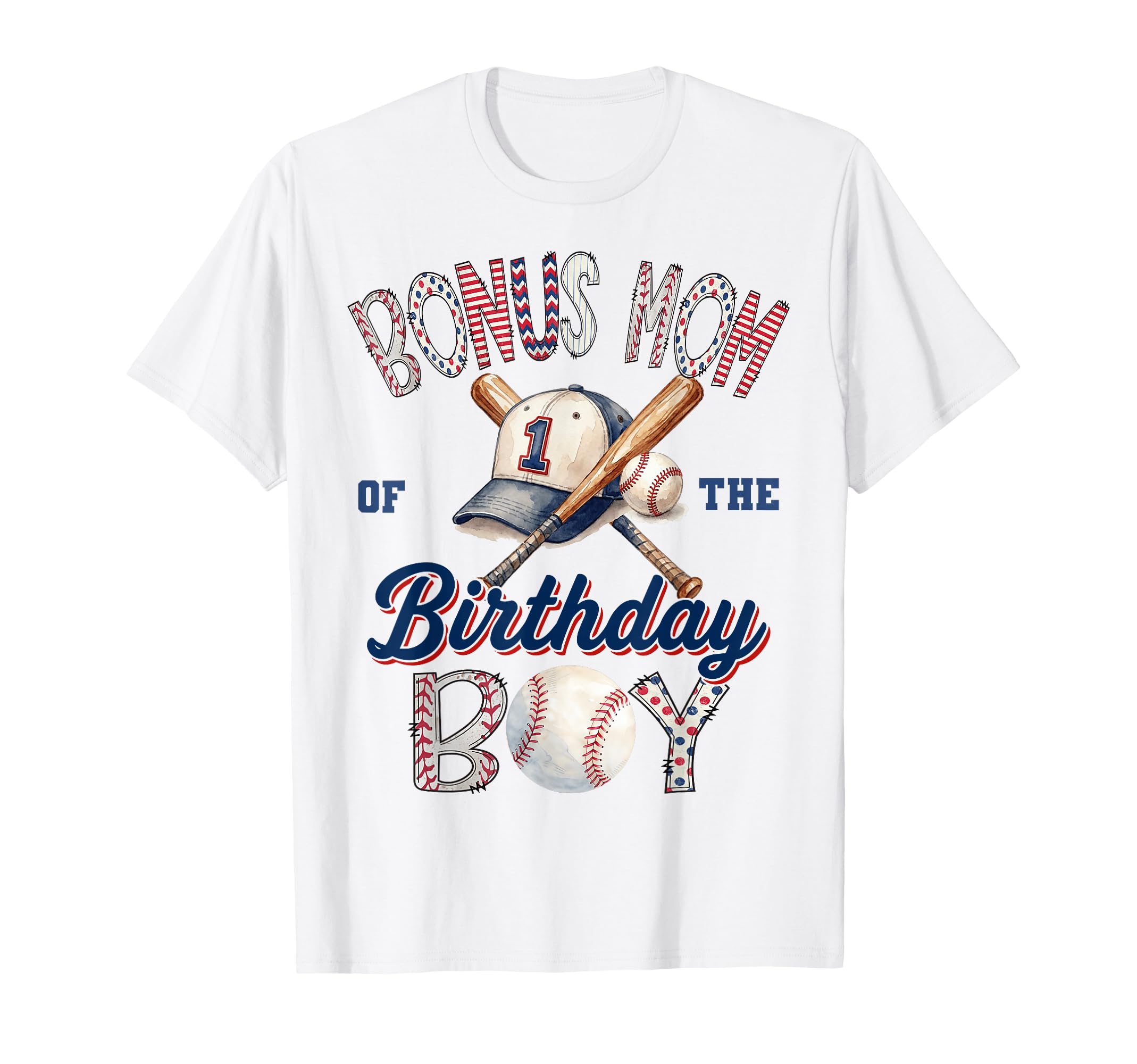 Bonus Mom Birthday Baseball Party T-Shirt - Trendy Graphic Men Women - T-Shirt, Sweatshirt, Hoodie