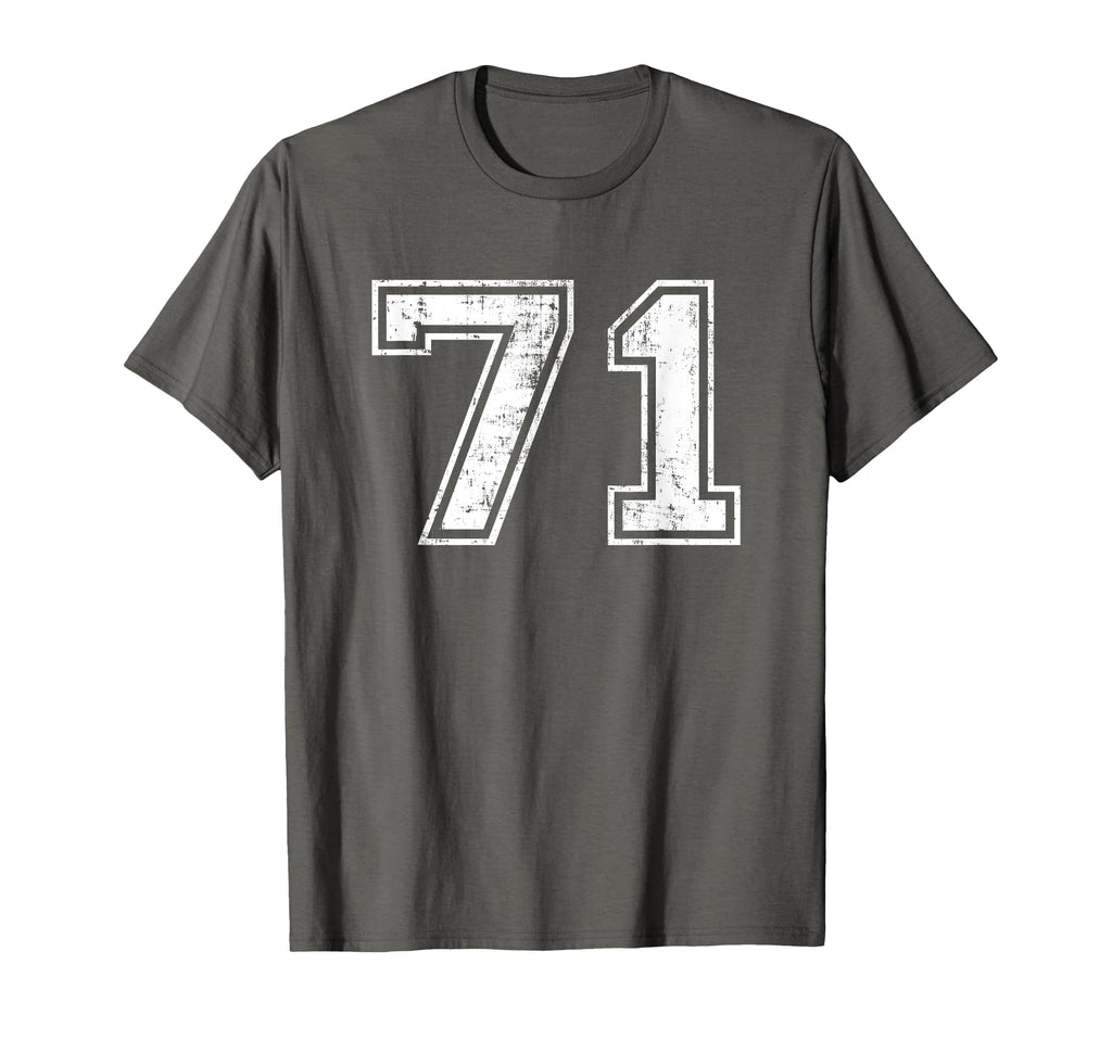Number 71 Seventy One Distressed T-Shirt - Aesthetic Graphic Unisex - T-Shirt, Sweatshirt, Hoodie