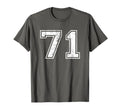 Number 71 Seventy One Distressed T-Shirt - Aesthetic Graphic Unisex - T-Shirt, Sweatshirt, Hoodie