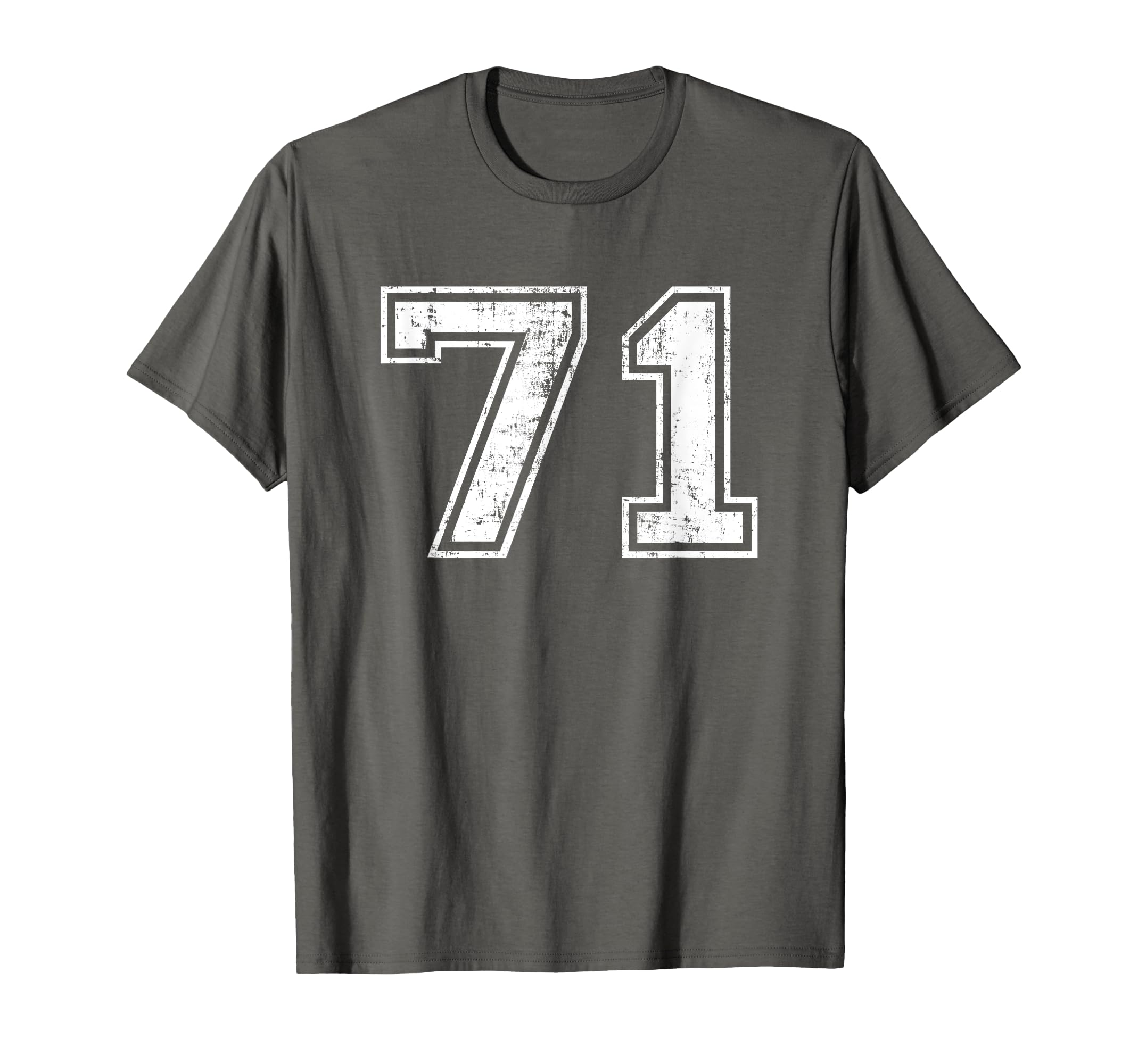 Number 71 Seventy One Distressed T-Shirt - Aesthetic Graphic Unisex - T-Shirt, Sweatshirt, Hoodie