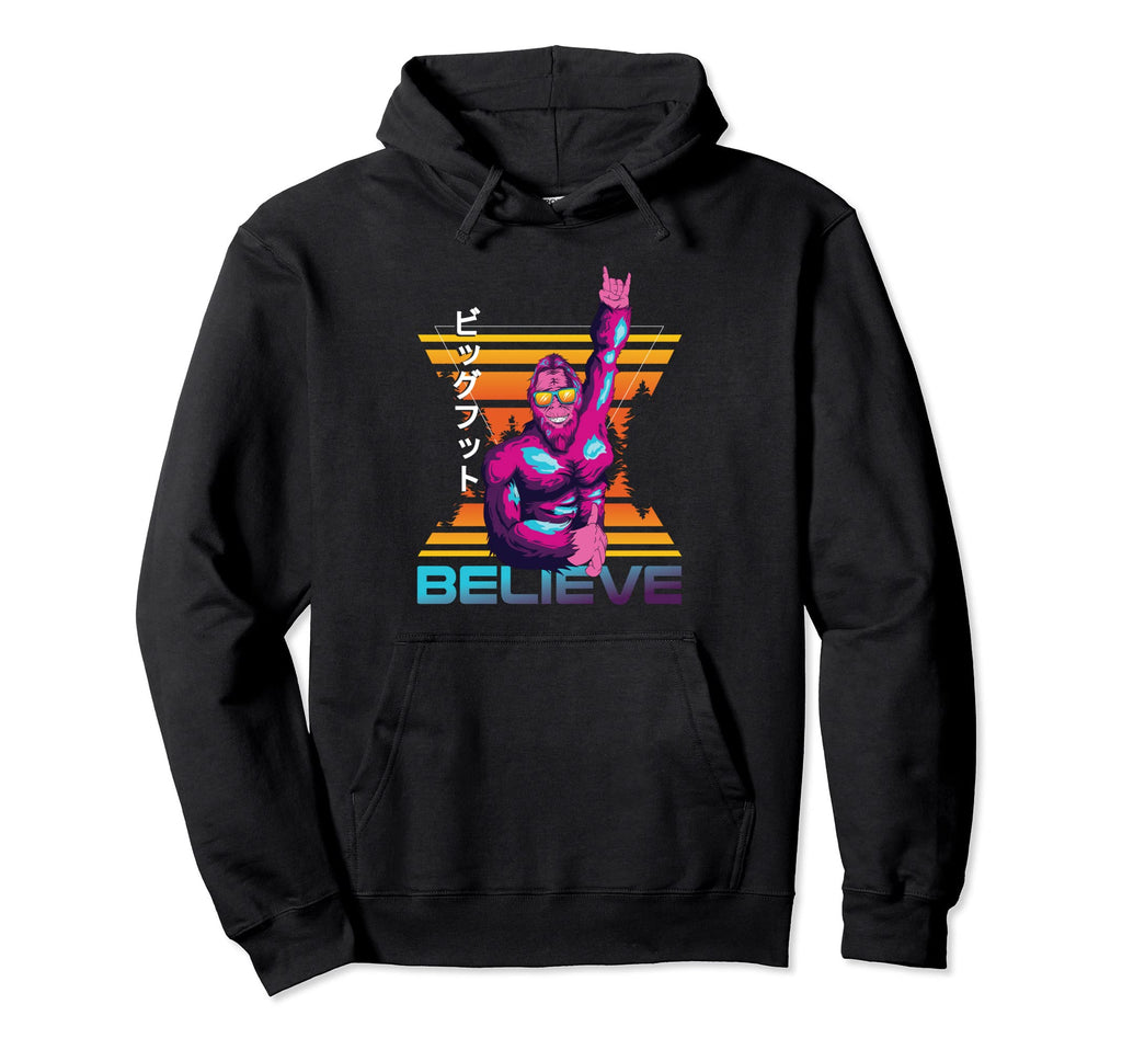 Vaporwave Aesthetic Bigfoot 90S Hoodie - Novelty Apparel for Adults - T-Shirt, Sweatshirt, Hoodie