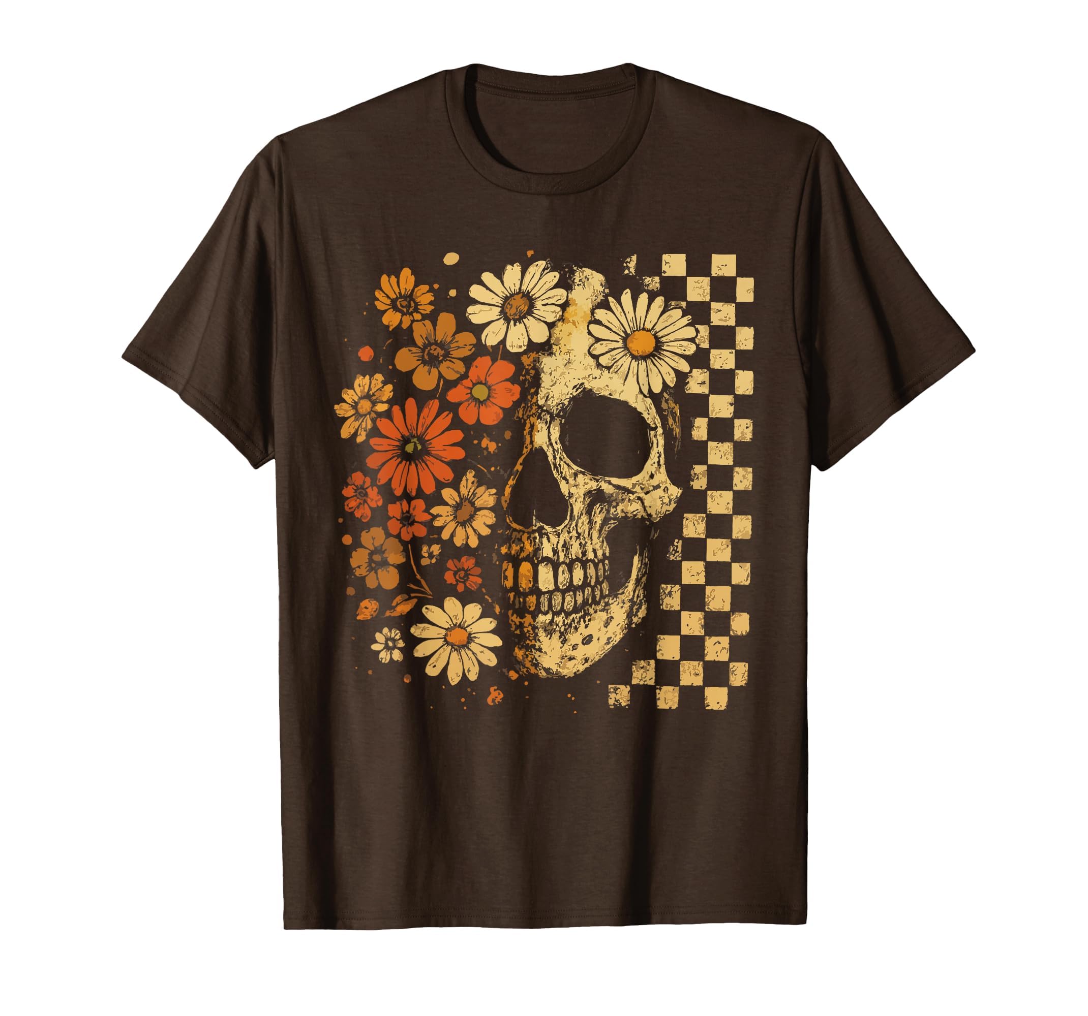 Floral Skull Grunge Aesthetic T-Shirt - Trendy Graphic Men Women - T-Shirt, Sweatshirt, Hoodie