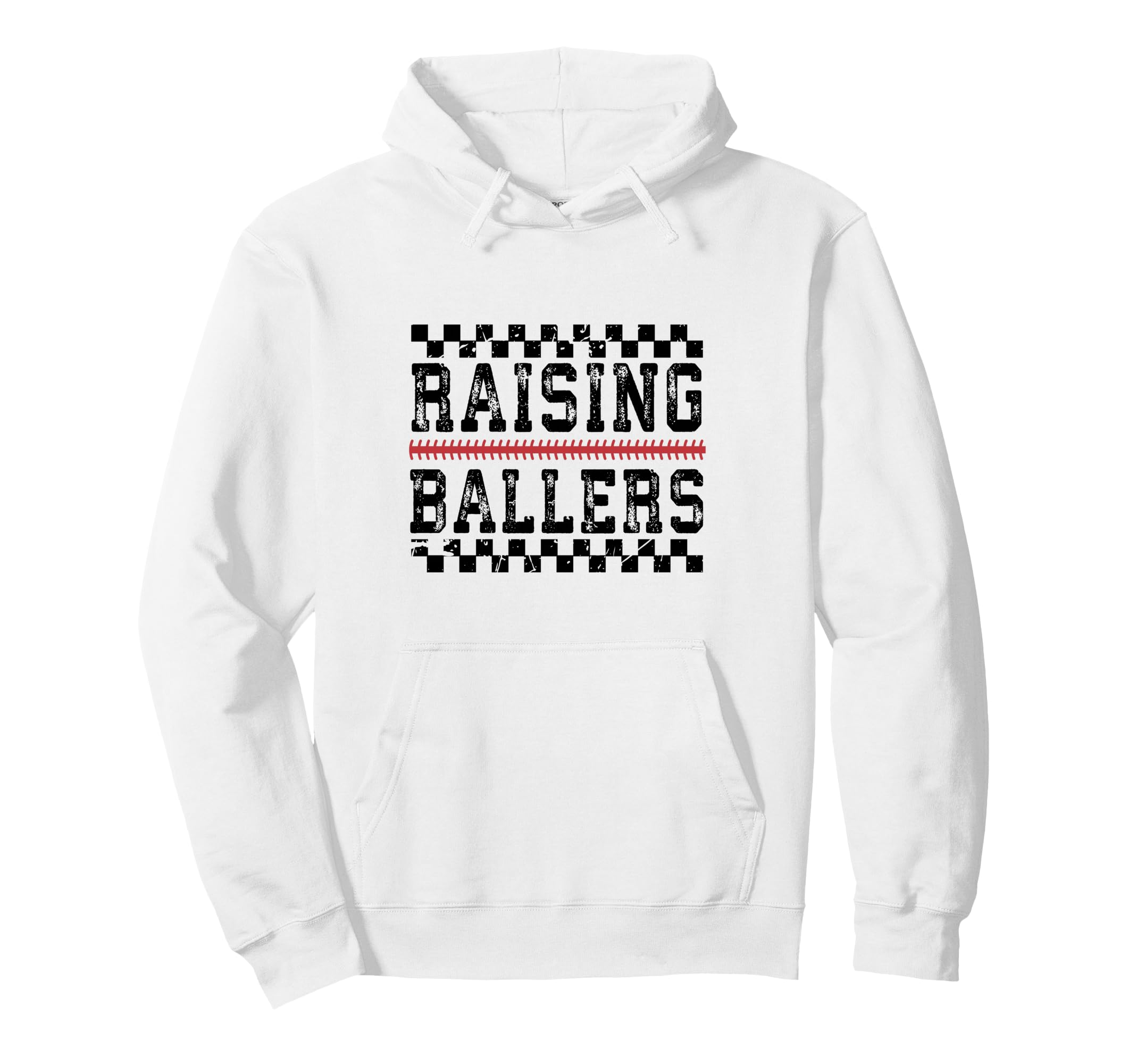 Raising Ballers Sports Parent Hoodie - Minimalist Print for Adults - T-Shirt, Sweatshirt, Hoodie