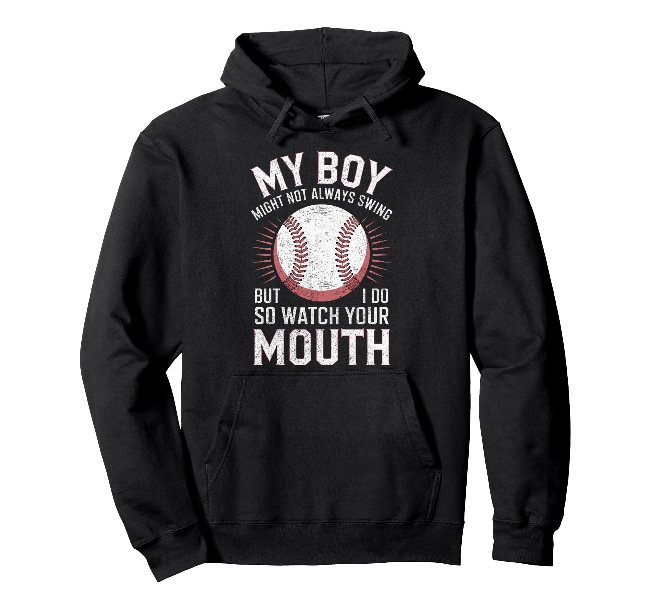 My Might Not Always Swing Baseball Hoodie - Casual Everyday Wear Men Women - T-Shirt, Sweatshirt, Hoodie