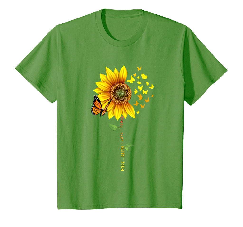 Sunflower Butterflies Hope Faith Love T-Shirt - Unique Graphic for Adults - T-Shirt, Sweatshirt, Hoodie
